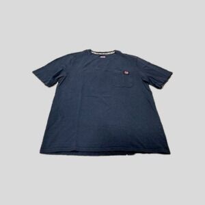 Wrangler Workwear‎ Mens XLT T-shirt Navy Blue Short Sleeve Pocket Casual Cotton